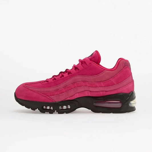 Nike Air Max 95 OG Fireberry profile view in vibrant pink and black colorway.